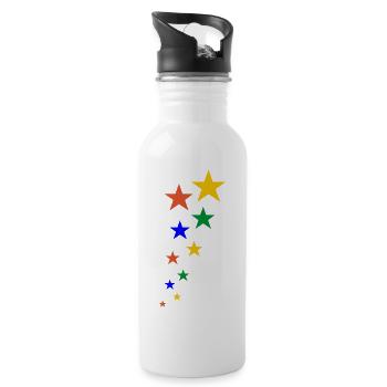 colorful stars - Gourde avec paille intégrée - blanc - Droite
