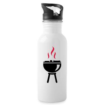 BBQ - Gourde avec paille intégrée - blanc - Droite