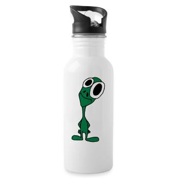 Mr. Alien - Trinkflasche mit integriertem Trinkhalm - Weiß - Rechts