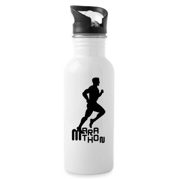 läufer - Trinkflasche mit integriertem Trinkhalm - Weiß - Rechts