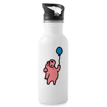 Pig + ballon à air 3 - Gourde avec paille intégrée - blanc - Droite