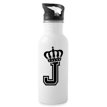 Buchstabe J - Trinkflasche mit integriertem Trinkhalm - Weiß - Rechts