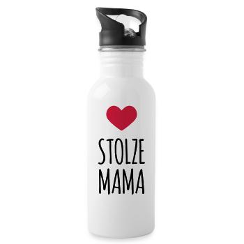 Stolze Mama (dh) - Trinkflasche mit integriertem Trinkhalm - Weiß - Rechts