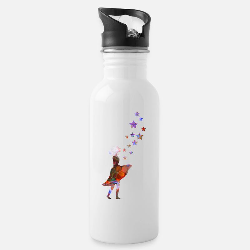 Sterntaler – Mädchen Geschenk Weihnachten - Trinkflasche mit integriertem Trinkhalm - Weiß