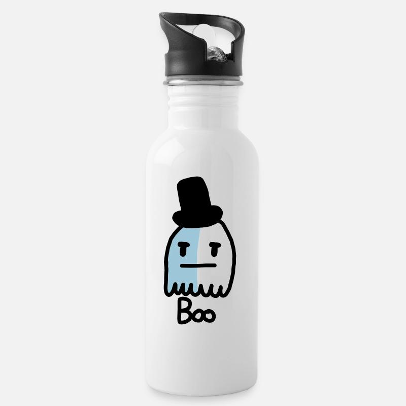 cute ghost - Water bottle with straw - white