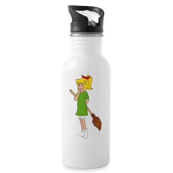 Bibi Blocksberg schüchtern mit Kartoffelbrei - Trinkflasche mit integriertem Trinkhalm - Weiß - Rechts