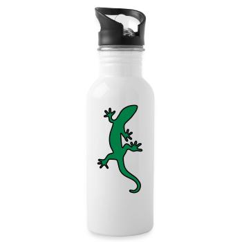 Lizard Salamander gecko - Water bottle with straw - white - Right