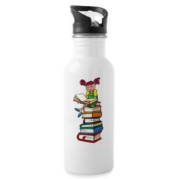 Learning girl - Water bottle with straw - white - Right