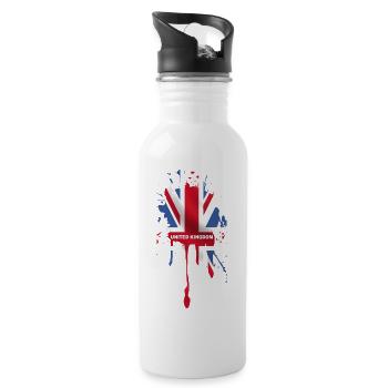 Union Jack 5 - Trinkflasche mit integriertem Trinkhalm - Weiß - Rechts