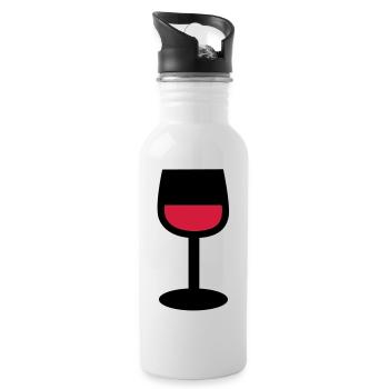 Wein Glas - Trinkflasche mit integriertem Trinkhalm - Weiß - Rechts