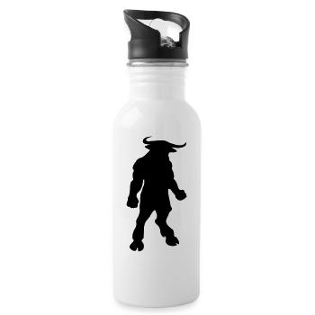 Minotaurus - Trinkflasche mit integriertem Trinkhalm - Weiß - Rechts