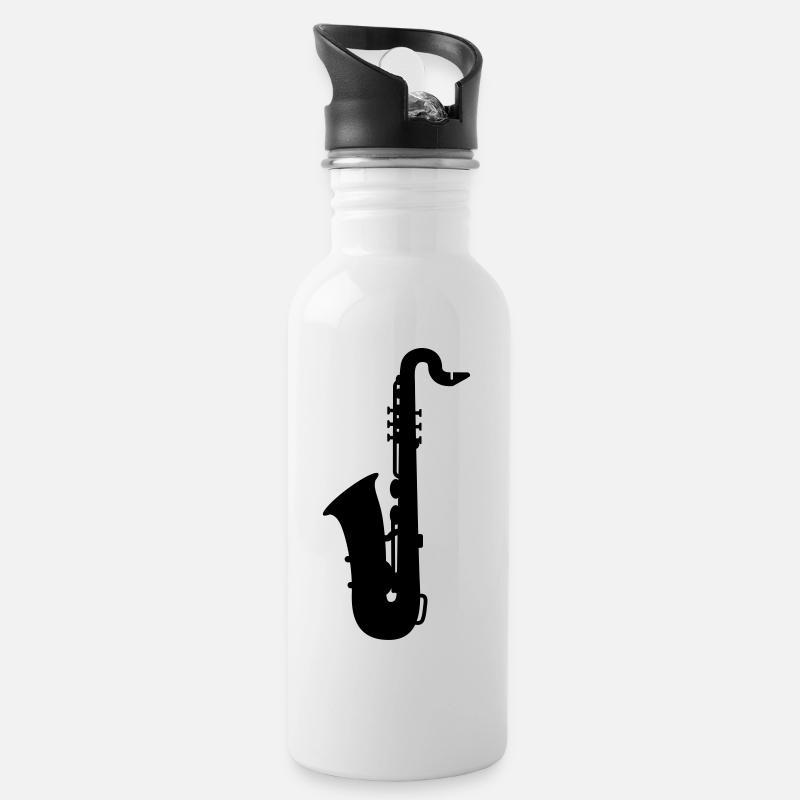 saxophone - Gourde avec paille intégrée - blanc