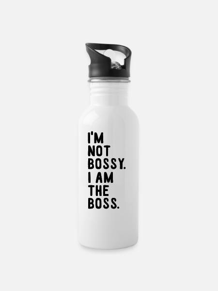 Patron bossage cool travail cool démarrage entrepreneurs - Vattenflaska med integrerat sugrör - vit