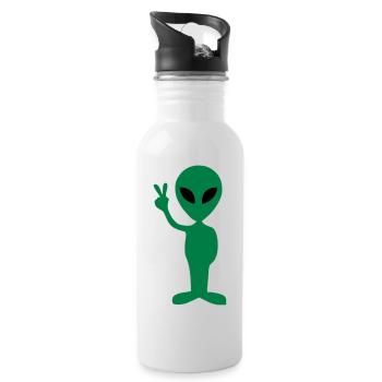Alien Peace - Water bottle with straw - white - Right