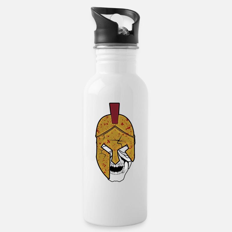 Gladiator with helmet - Water bottle with straw - white