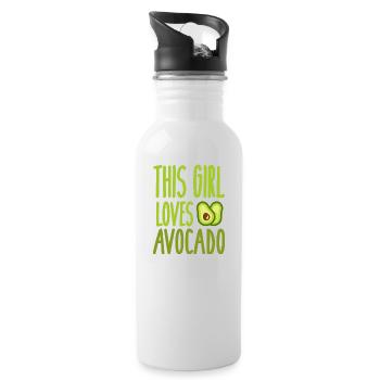 avocat - Gourde avec paille intégrée - blanc - Droite