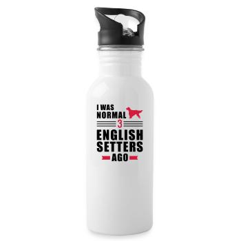 English setter - Water bottle with straw - white - Right