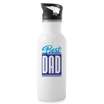 Best Dad - Water bottle with straw - white - Right
