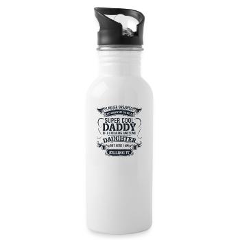 Super Cool Daddy Of A Freaking Awesome - Water bottle with straw - white - Right