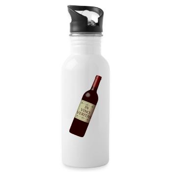 weinflasche in vino veritas - Trinkflasche mit integriertem Trinkhalm - Weiß - Rechts
