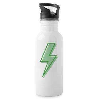 Green Lightning - Water bottle with straw - white - Right