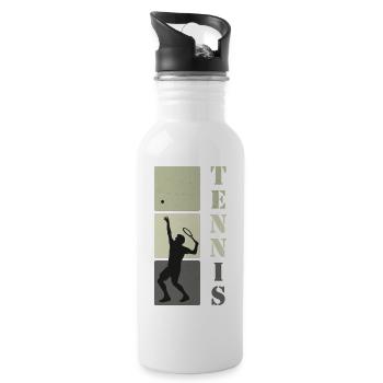 Tennis Tennis Player Gift - Water bottle with straw - white - Right