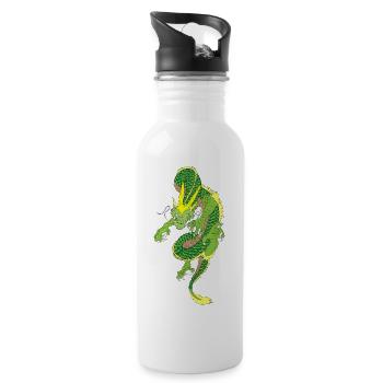 Japan Drache Anime by The Manzanita´s - Trinkflasche mit integriertem Trinkhalm - Weiß - Rechts