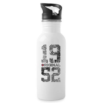 74TH BIRTHDAY VINTAGE ORIGINAL 1952 - Water bottle with straw - white - Right