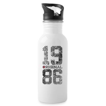 40TH BIRTHDAY VINTAGE ORIGINAL 1986 - Water bottle with straw - white - Right
