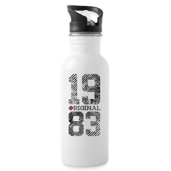 43RD BIRTHDAY VINTAGE ORIGINAL 1983 - Water bottle with straw - white - Right