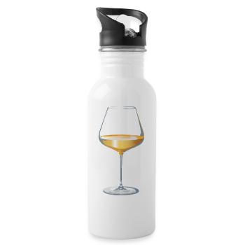 Verre de vin blanc - Gourde avec paille intégrée - blanc - Droite