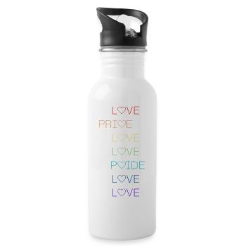 Pride Love, cadeau - Gourde avec paille intégrée - blanc - Droite