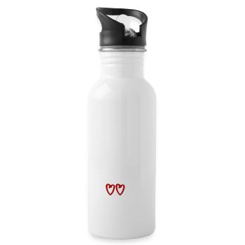Opa Vater Großvater cool Spruch lustige Sprüche - Trinkflasche mit integriertem Trinkhalm - Weiß - Rechts