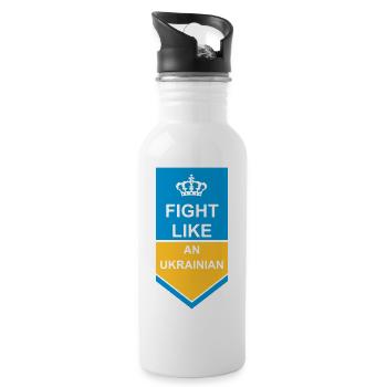 fight like ukrainians quote - Water bottle with straw - white - Right
