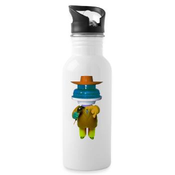 70' Disco Mann - Trinkflasche mit integriertem Trinkhalm - Weiß - Rechts