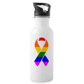 Lgbtq - Trinkflasche mit integriertem Trinkhalm - Weiß - Rechts