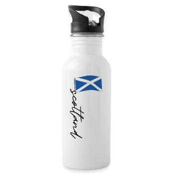 Scotland Flag Scottish - Water bottle with straw - white - Right