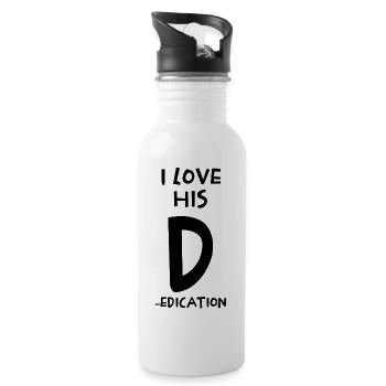 I Love His D Dedication - Water bottle with straw - white - Right