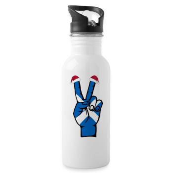 Schottland Flagge Weihnachten Peace Symbol - Trinkflasche mit integriertem Trinkhalm - Weiß - Rechts