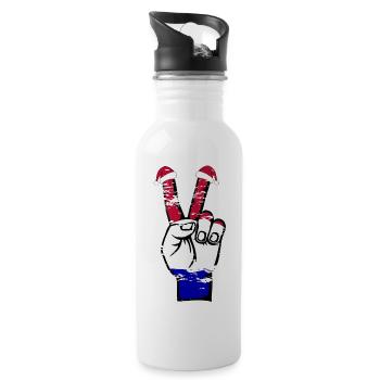 Holland Flag Christmas Peace Symbol Used - Water bottle with straw - white - Right