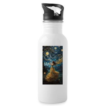 Tanz - Trinkflasche mit integriertem Trinkhalm - Weiß - Rechts