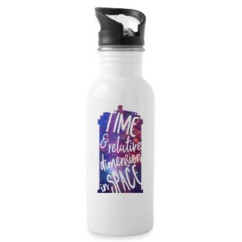 Time and Relative Dimension in Space - Trinkflasche mit integriertem Trinkhalm - Weiß - Rechts