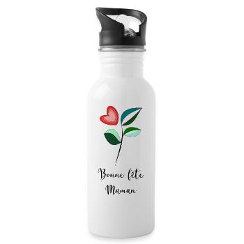 OMA. MUTTERTAG. ALLES GUTE ZUM OMA-TAG. ICH LIEBE DICH - Trinkflasche mit integriertem Trinkhalm - Weiß - Rechts