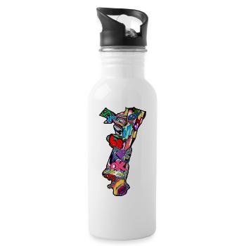 Alsace Pop Art Region - Water bottle with straw - white - Right