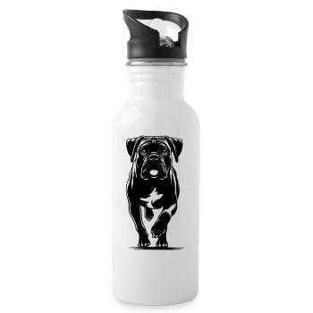Boxer - Trinkflasche mit integriertem Trinkhalm - Weiß - Rechts