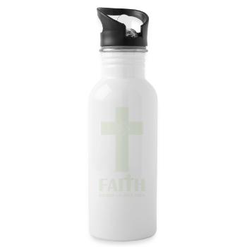 faith brings us together - Water bottle with straw - white - Right
