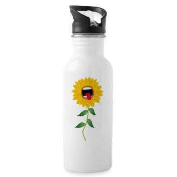 Howling Sunflower Flower - Water bottle with straw - white - Right