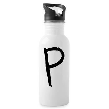 Buchstaben P - Trinkflasche mit integriertem Trinkhalm - Weiß - Rechts