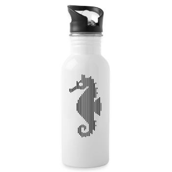 Seahorses marine animals - Water bottle with straw - white - Right