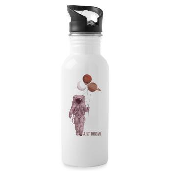 Astronaut - Trinkflasche mit integriertem Trinkhalm - Weiß - Rechts